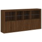 vidaXL Sideboard mit LED-Leuchten Braun Eichen-Optik 202x37x100 cm vidaXL Sideboard mit LED-Leuchten Braun Eichen-Optik 202x37x100 cm