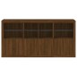vidaXL Sideboard mit LED-Leuchten Braun Eichen-Optik 202x37x100 cm vidaXL Sideboard mit LED-Leuchten Braun Eichen-Optik 202x37x100 cm