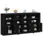 vidaXL Sideboard mit LED-Leuchten Schwarz 202x37x100 cm vidaXL Sideboard mit LED-Leuchten Schwarz 202x37x100 cm