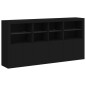 vidaXL Sideboard mit LED-Leuchten Schwarz 202x37x100 cm vidaXL Sideboard mit LED-Leuchten Schwarz 202x37x100 cm