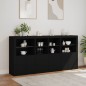 vidaXL Sideboard mit LED-Leuchten Schwarz 202x37x100 cm vidaXL Sideboard mit LED-Leuchten Schwarz 202x37x100 cm