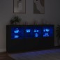 vidaXL Sideboard mit LED-Leuchten Schwarz 202x37x100 cm vidaXL Sideboard mit LED-Leuchten Schwarz 202x37x100 cm
