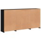 vidaXL Sideboard mit LED-Leuchten Schwarz 202x37x100 cm vidaXL Sideboard mit LED-Leuchten Schwarz 202x37x100 cm