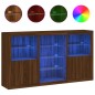 vidaXL Sideboard mit LED-Leuchten Braun Eichen-Optik 181,5x37x100 cm vidaXL Sideboard mit LED-Leuchten Braun Eichen-Optik 181,5x37x100 cm