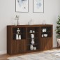 vidaXL Sideboard mit LED-Leuchten Braun Eichen-Optik 181,5x37x100 cm vidaXL Sideboard mit LED-Leuchten Braun Eichen-Optik 181,5x37x100 cm