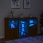 vidaXL Sideboard mit LED-Leuchten Braun Eichen-Optik 181,5x37x100 cm vidaXL Sideboard mit LED-Leuchten Braun Eichen-Optik 181,5x37x100 cm