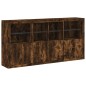 vidaXL Sideboard mit LED-Leuchten Räuchereiche 202x37x100 cm vidaXL Sideboard mit LED-Leuchten Räuchereiche 202x37x100 cm
