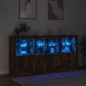 vidaXL Sideboard mit LED-Leuchten Räuchereiche 202x37x100 cm vidaXL Sideboard mit LED-Leuchten Räuchereiche 202x37x100 cm