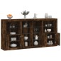 vidaXL Sideboard mit LED-Leuchten Räuchereiche 202x37x100 cm vidaXL Sideboard mit LED-Leuchten Räuchereiche 202x37x100 cm