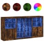 vidaXL Sideboard mit LED-Leuchten Räuchereiche 202x37x100 cm vidaXL Sideboard mit LED-Leuchten Räuchereiche 202x37x100 cm