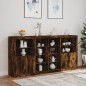 vidaXL Sideboard mit LED-Leuchten Räuchereiche 202x37x100 cm vidaXL Sideboard mit LED-Leuchten Räuchereiche 202x37x100 cm