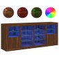 vidaXL Sideboard mit LED-Leuchten Braun Eichen-Optik 163x37x67 cm vidaXL Sideboard mit LED-Leuchten Braun Eichen-Optik 163x37x67 cm