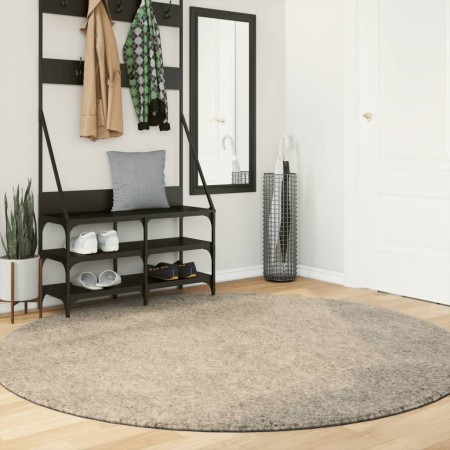 vidaXL Teppich ISTAN Hochflor Glänzend Beige Ø 200 cm