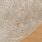 vidaXL Teppich ISTAN Hochflor Glänzend Beige Ø 200 cm vidaXL Teppich ISTAN Hochflor Glänzend Beige Ø 200 cm