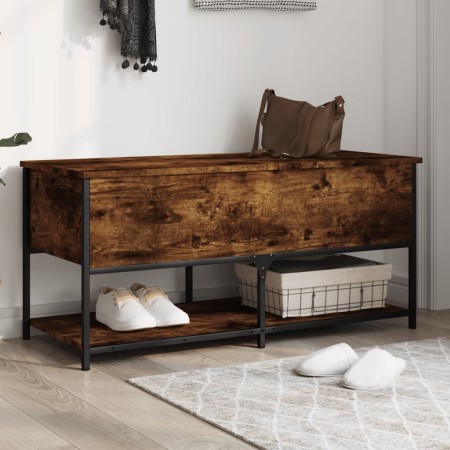 vidaXL Sitzbank mit Stauraum Räuchereiche 100x42,5x47 cm Holzwerkstoff