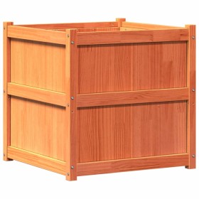 vidaXL Pflanzkübel Wachsbraun 70x70x70 cm Massivholz Kiefer