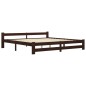 vidaXL Massivholzbett Dunkelbraun Kiefernholz 200x200 cm vidaXL Massivholzbett Dunkelbraun Kiefernholz 200x200 cm