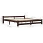 vidaXL Massivholzbett Dunkelbraun Kiefernholz 200x200 cm vidaXL Massivholzbett Dunkelbraun Kiefernholz 200x200 cm