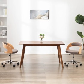 vidaXL Esszimmerstuhl Drehbar Taupe Bugholz und Stoff
