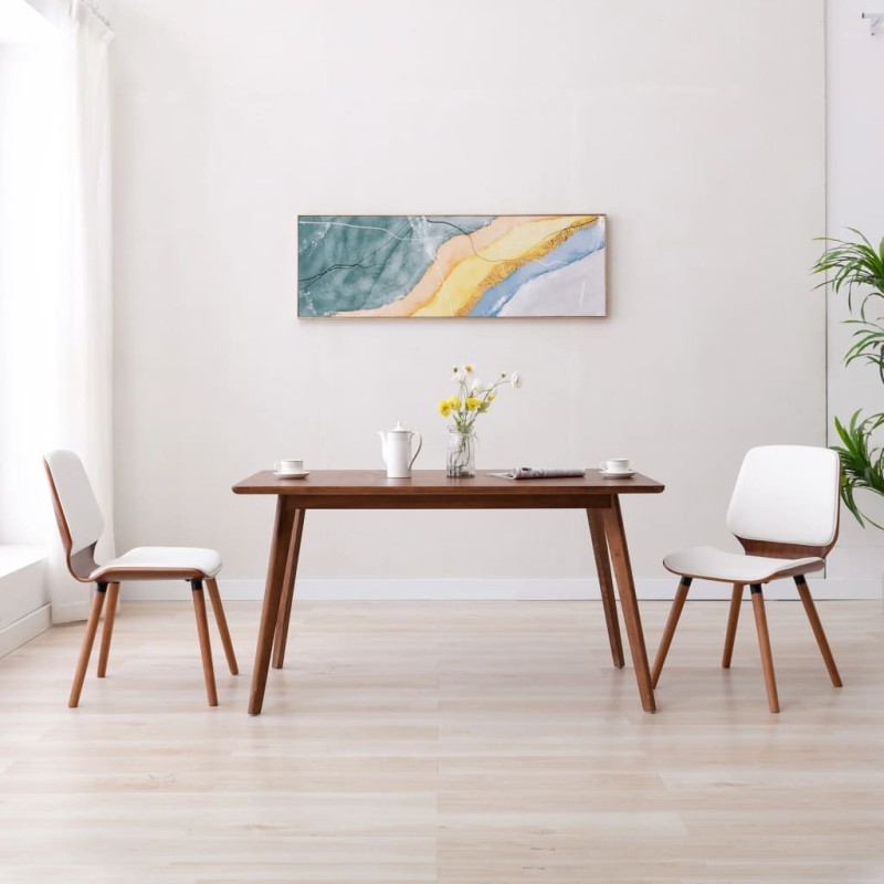 vidaXL Esszimmerstühle 2 Stk. Weiß Kunstleder vidaXL Esszimmerstühle 2 Stk. Weiß Kunstleder