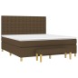 vidaXL Boxspringbett mit Matratze Dunkelbraun 160x200 cm Stoff vidaXL Boxspringbett mit Matratze Dunkelbraun 160x200 cm Stoff
