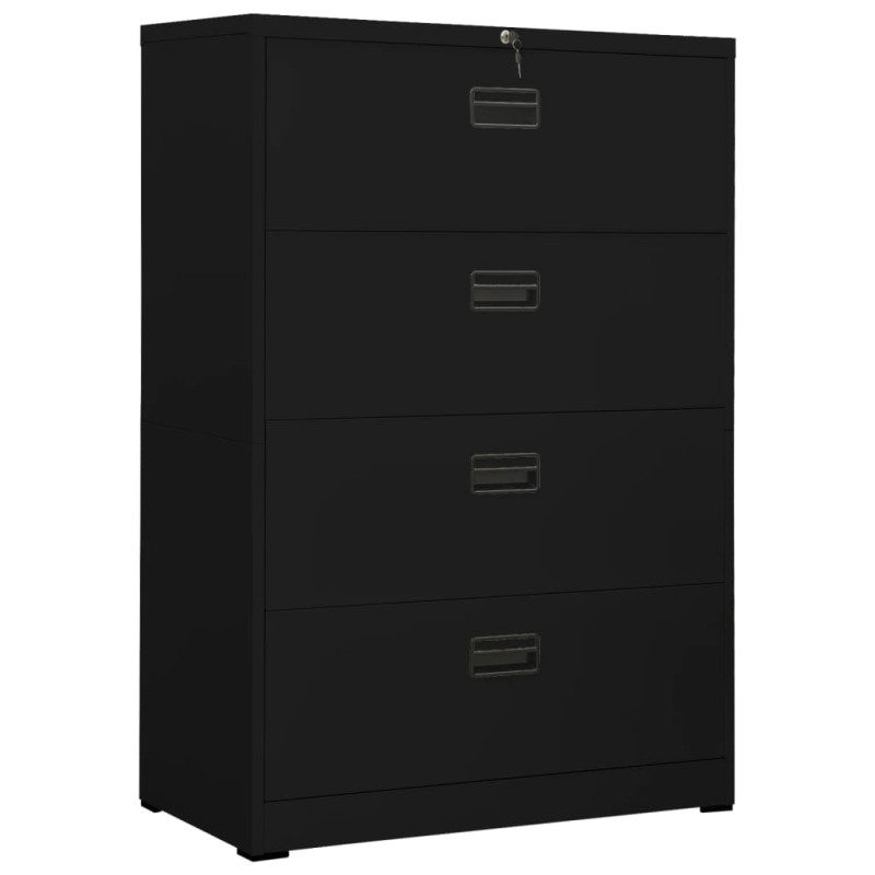 vidaXL Aktenschrank Schwarz 90x46x134 cm Stahl vidaXL Aktenschrank Schwarz 90x46x134 cm Stahl