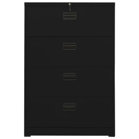 vidaXL Aktenschrank Schwarz 90x46x134 cm Stahl