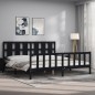 Massivholzbett mit Kopfteil Schwarz 200x200 cm Massivholzbett mit Kopfteil Schwarz 200x200 cm