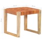 vidaXL Hocker Hellbraun Echtleder und Mango Massivholz vidaXL Hocker Hellbraun Echtleder und Mango Massivholz