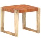 vidaXL Hocker Hellbraun Echtleder und Mango Massivholz vidaXL Hocker Hellbraun Echtleder und Mango Massivholz