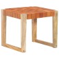 vidaXL Hocker Hellbraun Echtleder und Mango Massivholz vidaXL Hocker Hellbraun Echtleder und Mango Massivholz