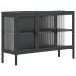 vidaXL Sideboard Schwarz 105x35x70 cm Glas und Stahl vidaXL Sideboard Schwarz 105x35x70 cm Glas und Stahl