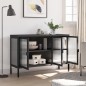 vidaXL Sideboard Schwarz 105x35x70 cm Glas und Stahl vidaXL Sideboard Schwarz 105x35x70 cm Glas und Stahl