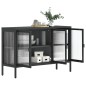 vidaXL Sideboard Schwarz 105x35x70 cm Glas und Stahl vidaXL Sideboard Schwarz 105x35x70 cm Glas und Stahl