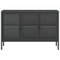 vidaXL Sideboard Schwarz 105x35x70 cm Glas und Stahl vidaXL Sideboard Schwarz 105x35x70 cm Glas und Stahl