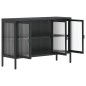 vidaXL Sideboard Schwarz 105x35x70 cm Glas und Stahl vidaXL Sideboard Schwarz 105x35x70 cm Glas und Stahl