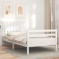 vidaXL Massivholzbett mit Kopfteil Weiß 100x200 cm vidaXL Massivholzbett mit Kopfteil Weiß 100x200 cm