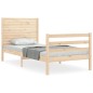 vidaXL Massivholzbett mit Kopfteil 100x200 cm vidaXL Massivholzbett mit Kopfteil 100x200 cm