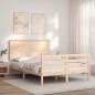 vidaXL Massivholzbett mit Kopfteil 140x190 cm