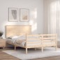 vidaXL Massivholzbett mit Kopfteil 140x190 cm
