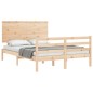 vidaXL Massivholzbett mit Kopfteil 140x190 cm