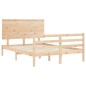 vidaXL Massivholzbett mit Kopfteil 140x190 cm