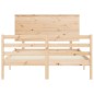 vidaXL Massivholzbett mit Kopfteil 140x190 cm
