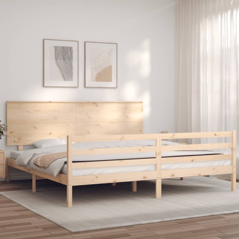 vidaXL Massivholzbett mit Kopfteil 200x200 cm vidaXL Massivholzbett mit Kopfteil 200x200 cm