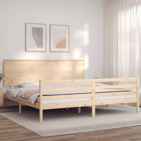vidaXL Massivholzbett mit Kopfteil 200x200 cm