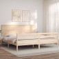 vidaXL Massivholzbett mit Kopfteil 200x200 cm vidaXL Massivholzbett mit Kopfteil 200x200 cm