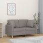 vidaXL 2-Sitzer-Sofa mit Zierkissen Hellgrau 120 cm Stoff vidaXL 2-Sitzer-Sofa mit Zierkissen Hellgrau 120 cm Stoff
