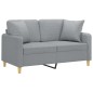 vidaXL 2-Sitzer-Sofa mit Zierkissen Hellgrau 120 cm Stoff vidaXL 2-Sitzer-Sofa mit Zierkissen Hellgrau 120 cm Stoff