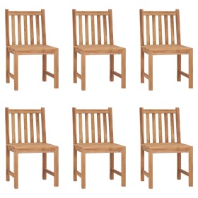 vidaXL Gartenstühle 6 Stk. mit Kissen Massivholz Teak