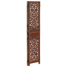 vidaXL 3-tlg. Raumteiler Handgeschnitzt Braun 120×165 cm Mangoholz